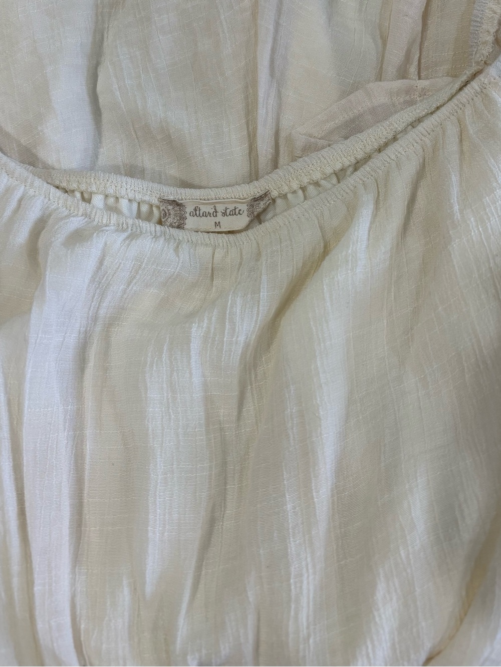 Altar’d State Ivory/Cream Gauze Bell Sleeve Romper — Size Medium - Picture 2 of 4
